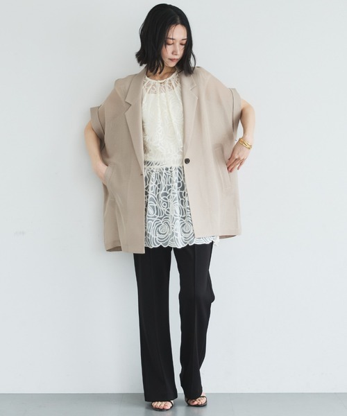 パンツ 多機能センターシームソフトリブパンツ レディースの画像