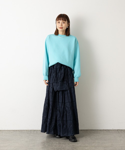 「Omekashi」 長袖ワンピース 36 オフホワイト レディース