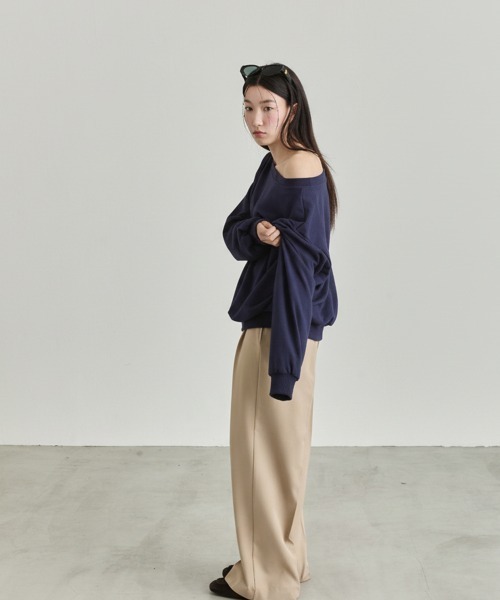 ワンショルダートップス NUJOH tシャツ One Shoulder Sweat Top / ワンショルダーウェット