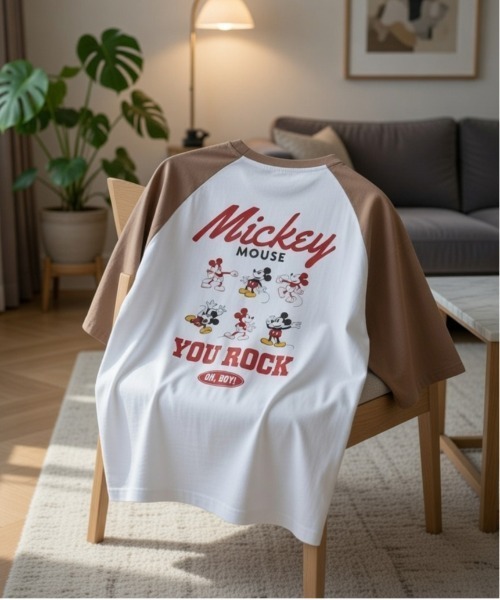 希少 70s Disney　ディズニー　ミッキーマウス　ラグラン Tシャツ Disney（ディズニー） tシャツ 「DISNEY/ディズニー」ミッキーマウス