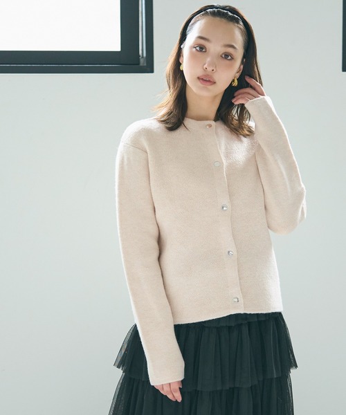 「coca（coca）」 ニットカーディガン M ネイビー レディース_画像3