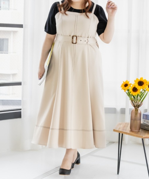 「CLETTE」 サロペットスカート 4L アイボリー レディース_画像8
