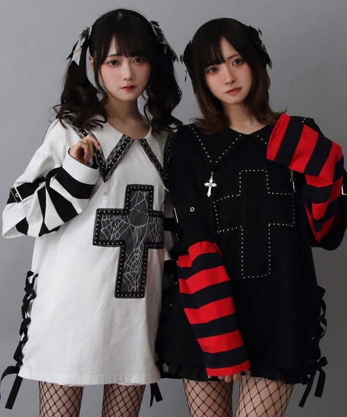 「DearMyLove」 長袖ワンピース M-L ホワイト レディース_画像3