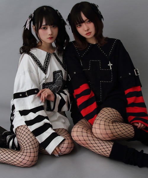 「DearMyLove」 長袖ワンピース M-L ホワイト レディース_画像4