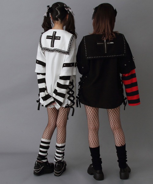 「DearMyLove」 長袖ワンピース M-L ホワイト レディース_画像5