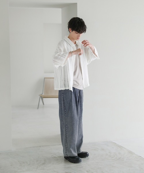 「ASTRONOMY」 半袖シャツ L グレー メンズ_画像8