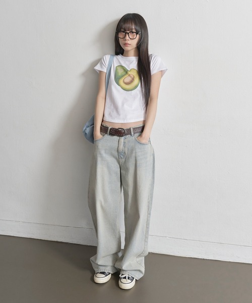 「UNE MANSION」 半袖Tシャツ FREE ホワイト レディース_画像8
