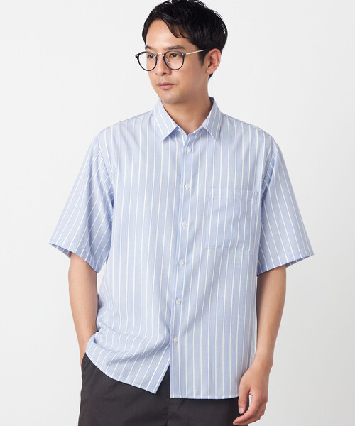 COMME CA ISM（コムサイズム） シャツ 半袖 ポリエステルレーヨン