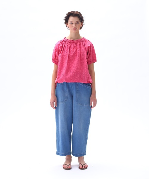 「Kelen」 半袖ブラウス M ブルー レディース_画像6