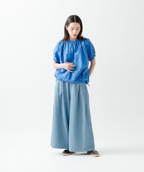 「Kelen」 半袖ブラウス M ブルー レディース_画像9