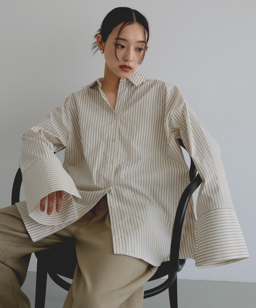 「hellam」 長袖シャツ FREE アイボリー レディース_画像2