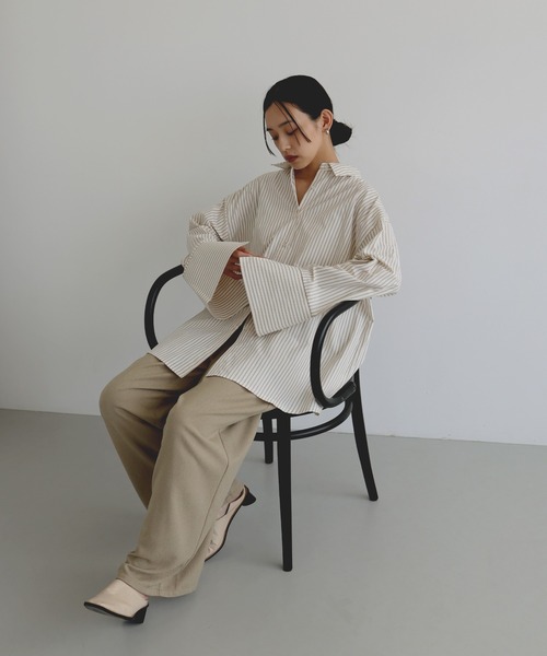 「hellam」 長袖シャツ FREE アイボリー レディース_画像4