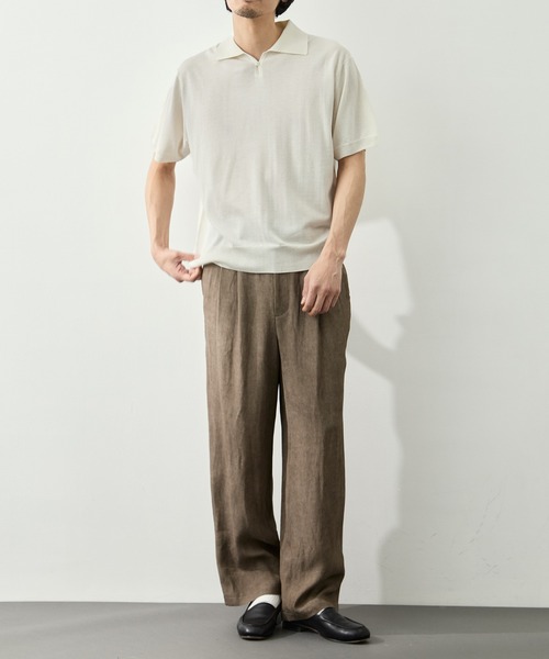 ポロシャツ 「FUJI/フジ」SILK CASHMERE S/S SKIPPER POLO メンズの画像