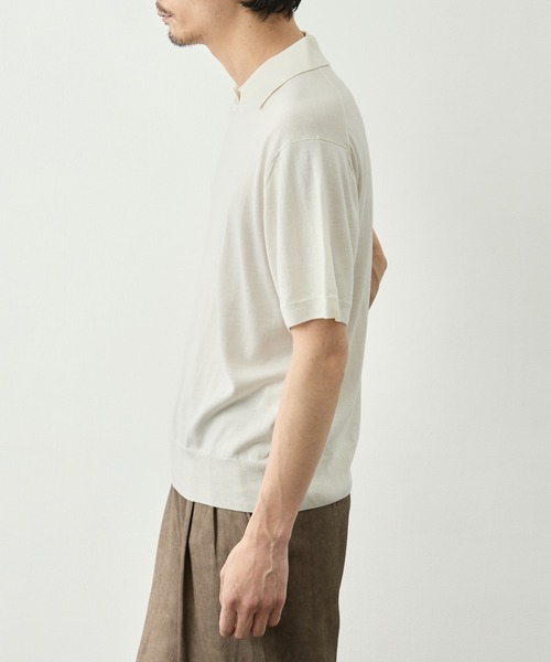 ポロシャツ 「FUJI/フジ」SILK CASHMERE S/S SKIPPER POLO メンズの画像