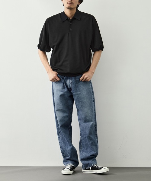 ポロシャツ 「FUJI/フジ」SILK CASHMERE S/S SKIPPER POLO メンズの画像