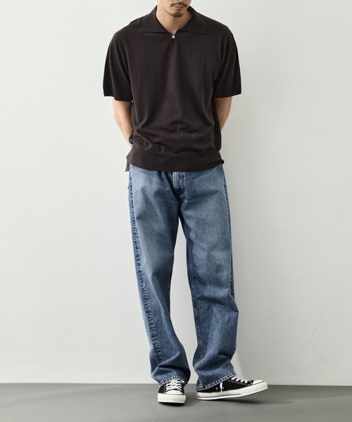 ポロシャツ 「FUJI/フジ」SILK CASHMERE S/S SKIPPER POLO メンズの画像