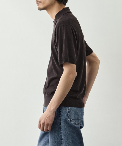 ポロシャツ 「FUJI/フジ」SILK CASHMERE S/S SKIPPER POLO メンズの画像