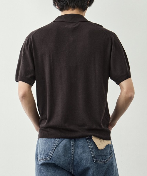 ポロシャツ 「FUJI/フジ」SILK CASHMERE S/S SKIPPER POLO メンズの画像