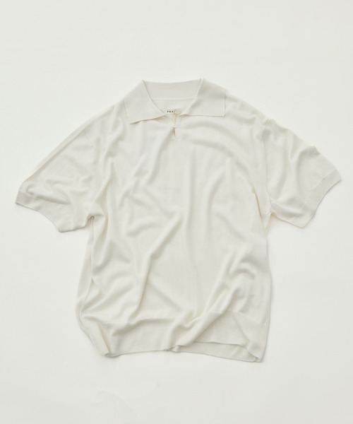 ポロシャツ 「FUJI/フジ」SILK CASHMERE S/S SKIPPER POLO メンズの画像
