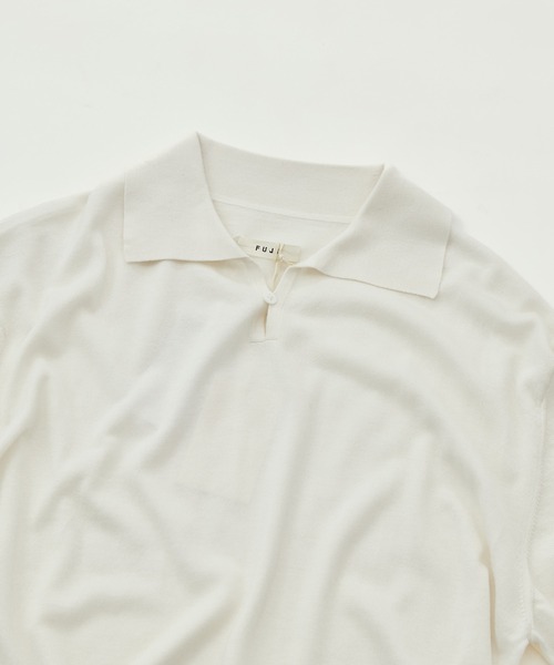 ポロシャツ 「FUJI/フジ」SILK CASHMERE S/S SKIPPER POLO メンズの画像