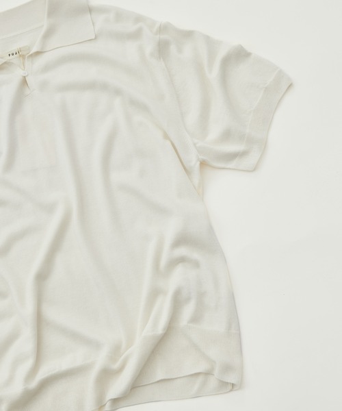 ポロシャツ 「FUJI/フジ」SILK CASHMERE S/S SKIPPER POLO メンズの画像