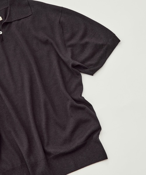 ポロシャツ 「FUJI/フジ」SILK CASHMERE S/S SKIPPER POLO メンズの画像