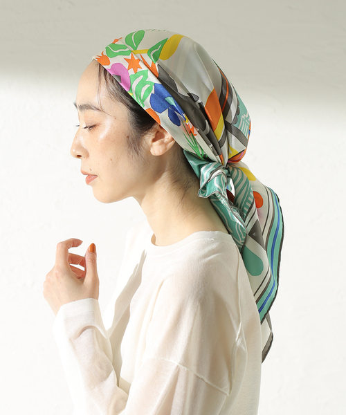 スカーフ バンダナ manipuri / マニプリ 88*88 シャングリラ レディースの画像