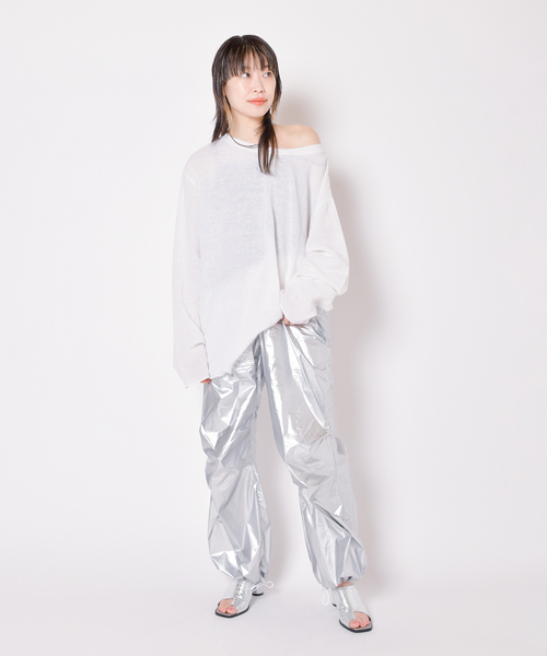「CITYSHOP」 パンツ 38 シルバー レディース_画像9