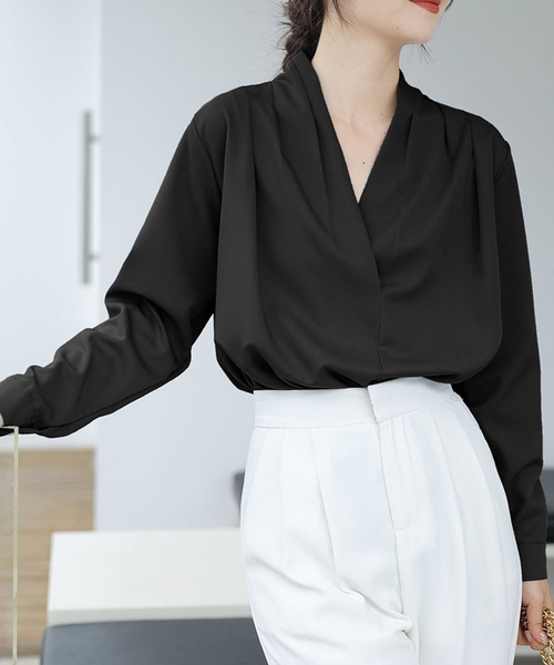 「Dewlily」 長袖ブラウス M ブラック レディース_画像8