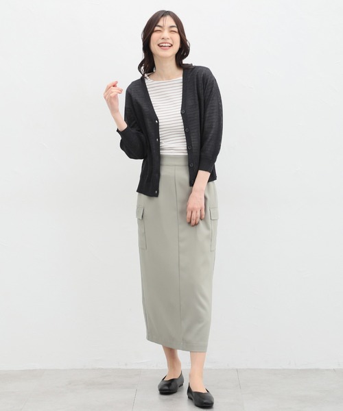 「Honeys」 カーディガン M グレイッシュベージュ レディース_画像3