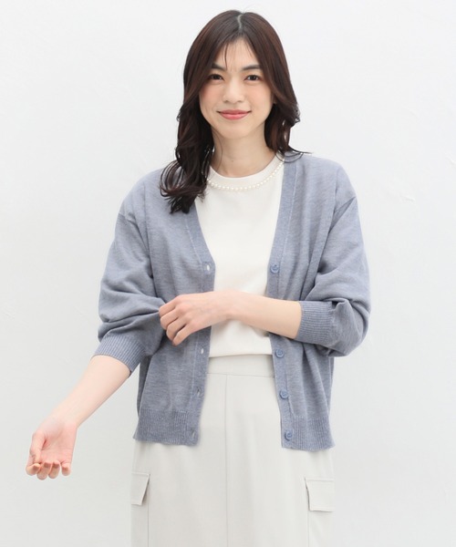 「Honeys」 カーディガン M グレイッシュベージュ レディース_画像6