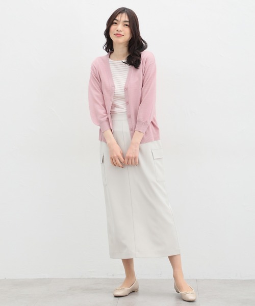 「Honeys」 カーディガン M グレイッシュベージュ レディース_画像7