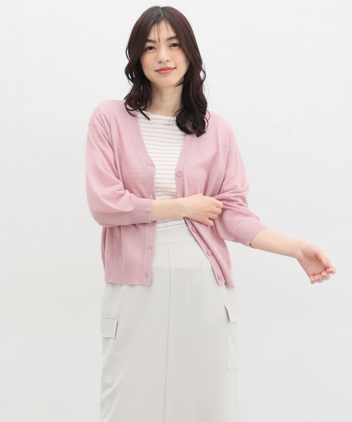 「Honeys」 カーディガン M グレイッシュベージュ レディース_画像8