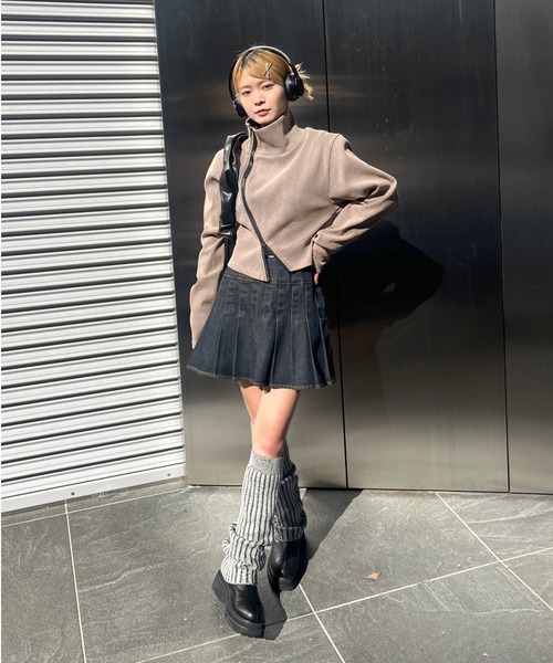 「WHO'S WHO gallery」 プリーツスカート FREE チャコールグレー レディース_画像2