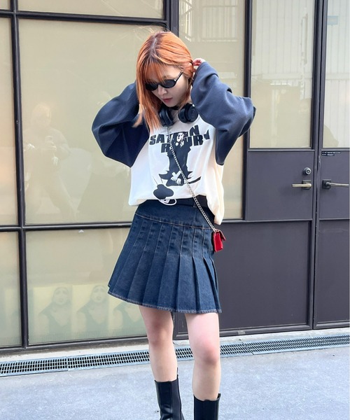 「WHO'S WHO gallery」 プリーツスカート FREE チャコールグレー レディース_画像4