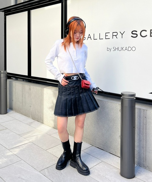 「WHO'S WHO gallery」 プリーツスカート FREE チャコールグレー レディース_画像5