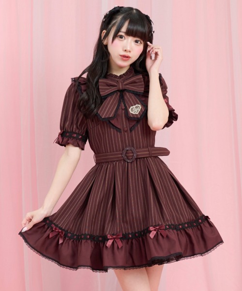 SECRET HONEY ワンピース Secret Honey（シークレットハニー） ワンピース 半袖 ベルト付ヨーク