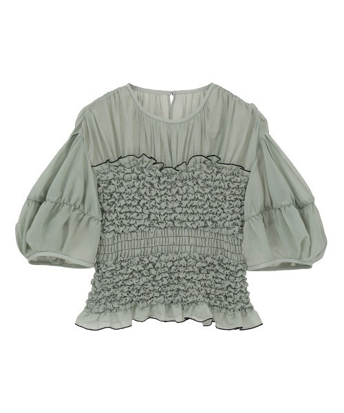 CLANE COLOR STITCHED SHIRRING TOPS サイズ2 CLANE（クラネ） tシャツ 半袖 「CLANE/クラネ」COLOR STITCHED