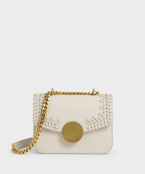 CHARLES & KEITH ウーブン ショルダーバッグ 完売品 CHARLES ＆ KEITH ショルダーバッグ バッグ ウーブンダブル