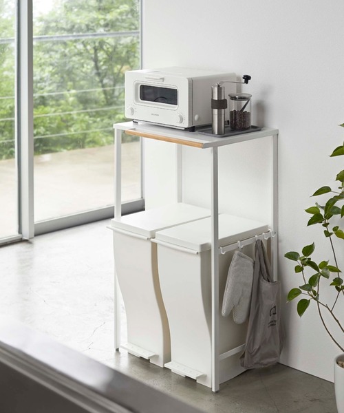家具 tower（タワー）伸縮ゴミ箱上ラック
