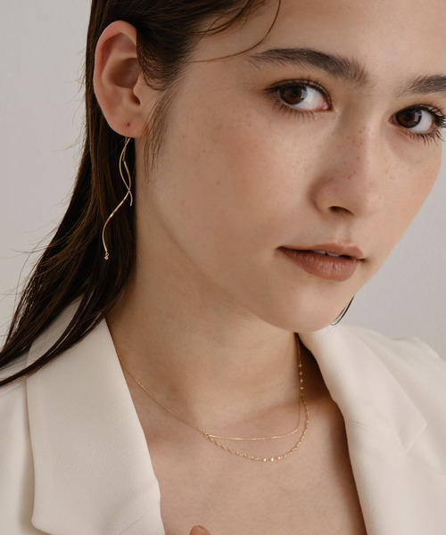 ピアス 「K18」ダイヤモンドアメリカンピアス レディース : 5226598 