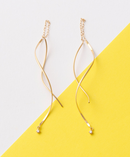 JUPITER ピアス 入学式 「K18」ダイヤモンドアメリカンピアス/金属 