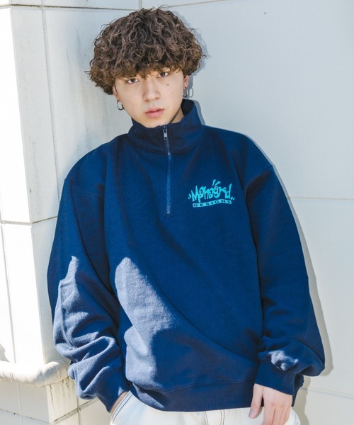 トレーナー スウェット 「mahagrid/マハグリッド」LABEL LOGO HALF ZIP SWEATSHIRT/ラベルロゴ ハーフジップ レデ MAHAGRID トレーナー スウェット 「mahagrid/マハグリッド