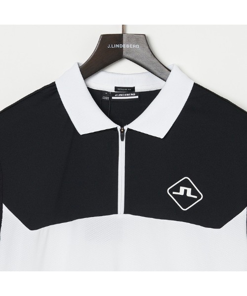 J.LINDEBERG ポロシャツ 「J.LINDEBERG/GOLF」ジップアップ半袖シャツ