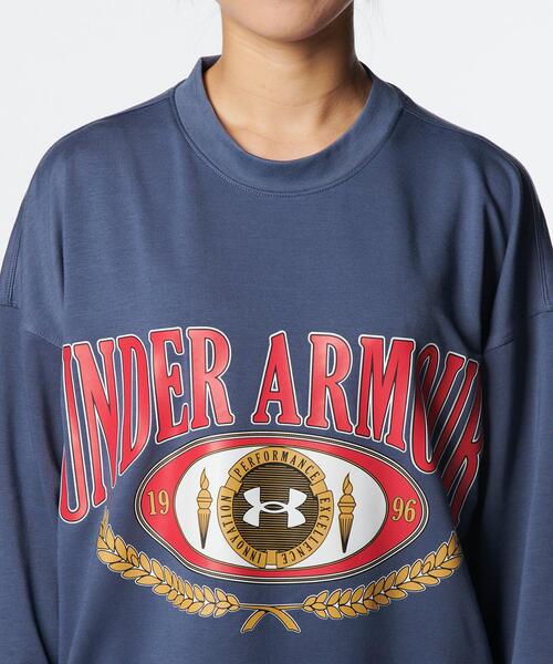 トレーナー スウェット UAテリー オーバーサイズド クルー（トレーニング/レディース） レディース UNDER ARMOUR トレーナー スウェット UAテリー オーバーサイズド