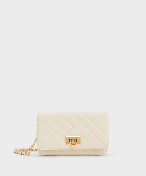 CHARLES&KEITH キルトクラッチショルダーバックミントグリーン