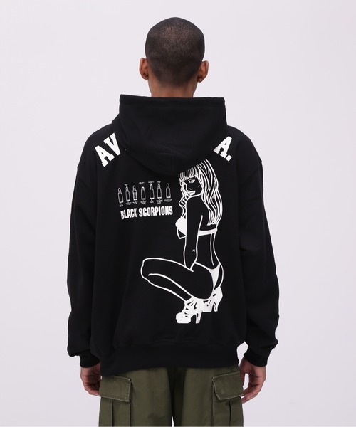 LP.D.W AVIREX 半袖パーカー タクティカルジャケット ブラック AVIREX パーカー 「WEB&DEPOT限定」BLACK SCORPION SWEAT PULL
