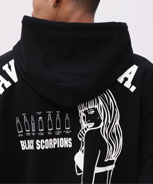 AVIREX パーカー 「WEB＆DEPOT限定」BLACK SCORPION SWEAT PULL