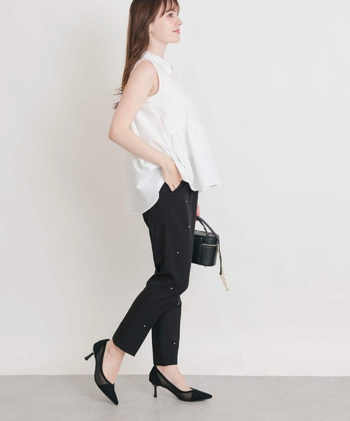 PICCIN PERLA スラックス パンツ フロントタック センタープレス