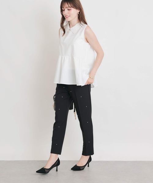 PICCIN PERLA スラックス パンツ フロントタック センタープレス